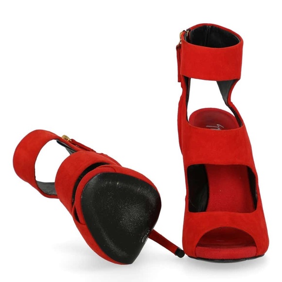 Giuseppe Zanotti Women Sandals Red Leather EU 37 - Picture 2 of 13